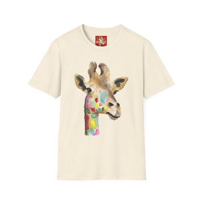 Giraffe Watercolor T‑Shirt — Colorful Painted Giraffe Tee