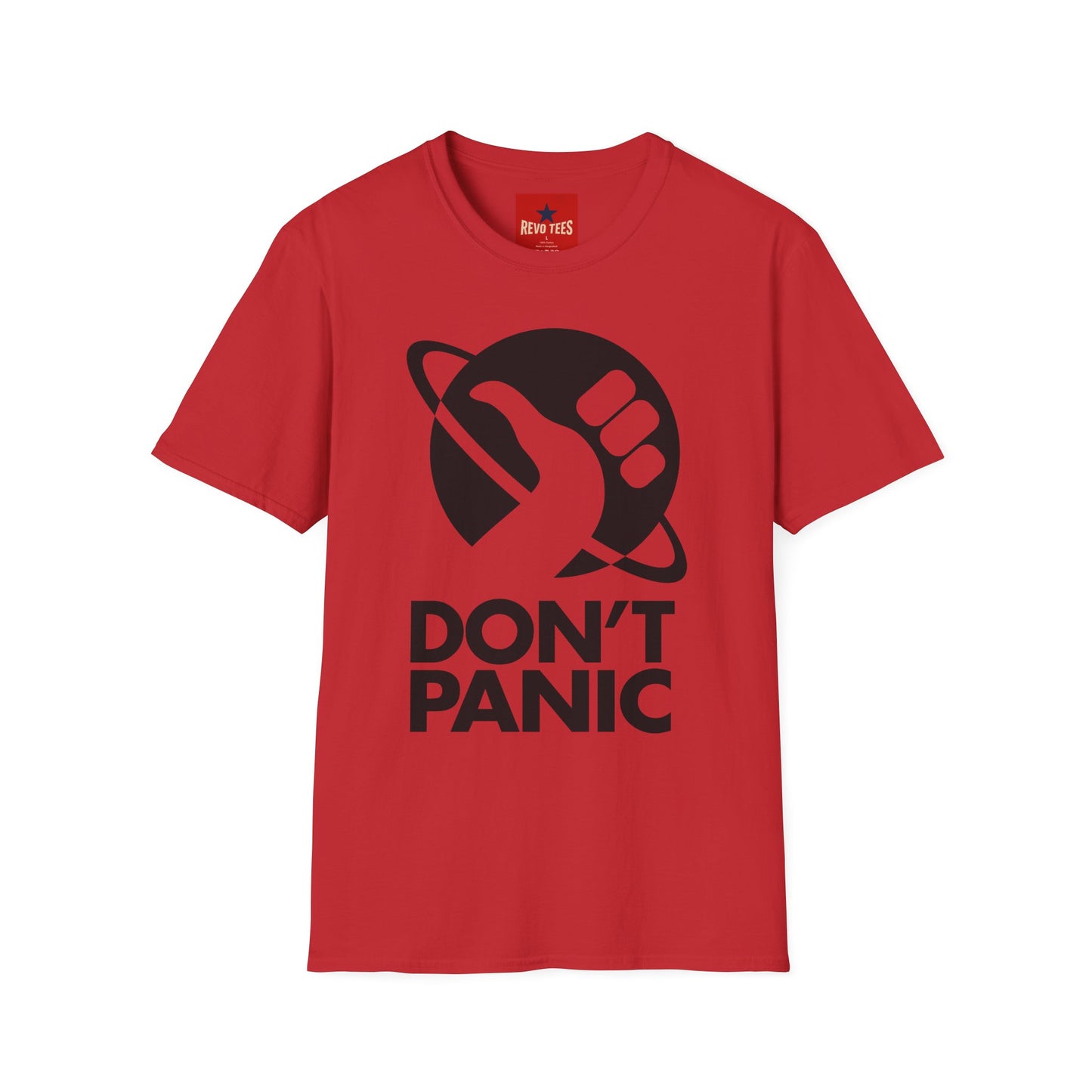 T-Shirt — "Don't Panic" Galactic Thumb Logo Tee