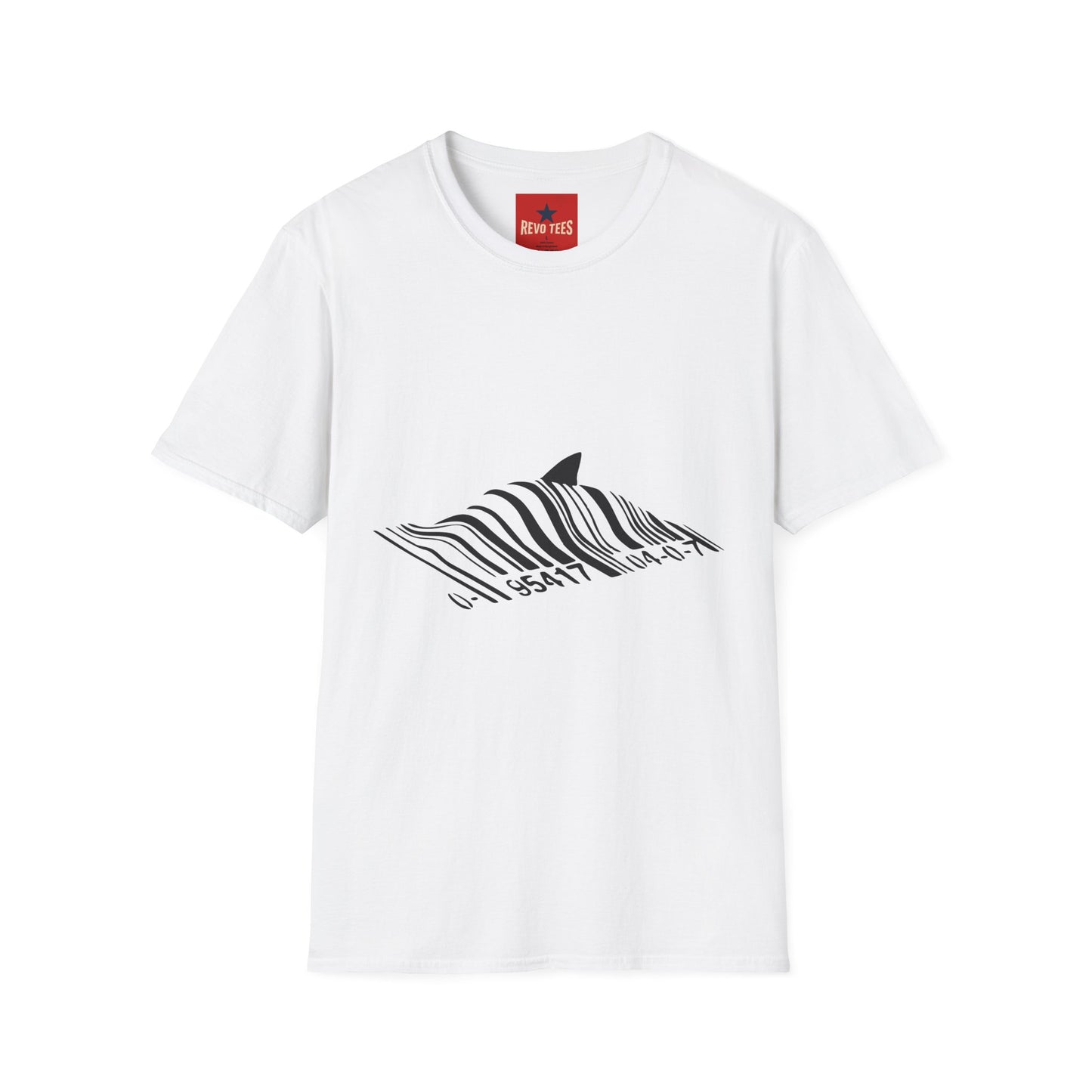 Whale Wave T-Shirt — Minimal Black Stripe Whale Design