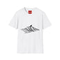 Whale Wave T-Shirt — Minimal Black Stripe Whale Design
