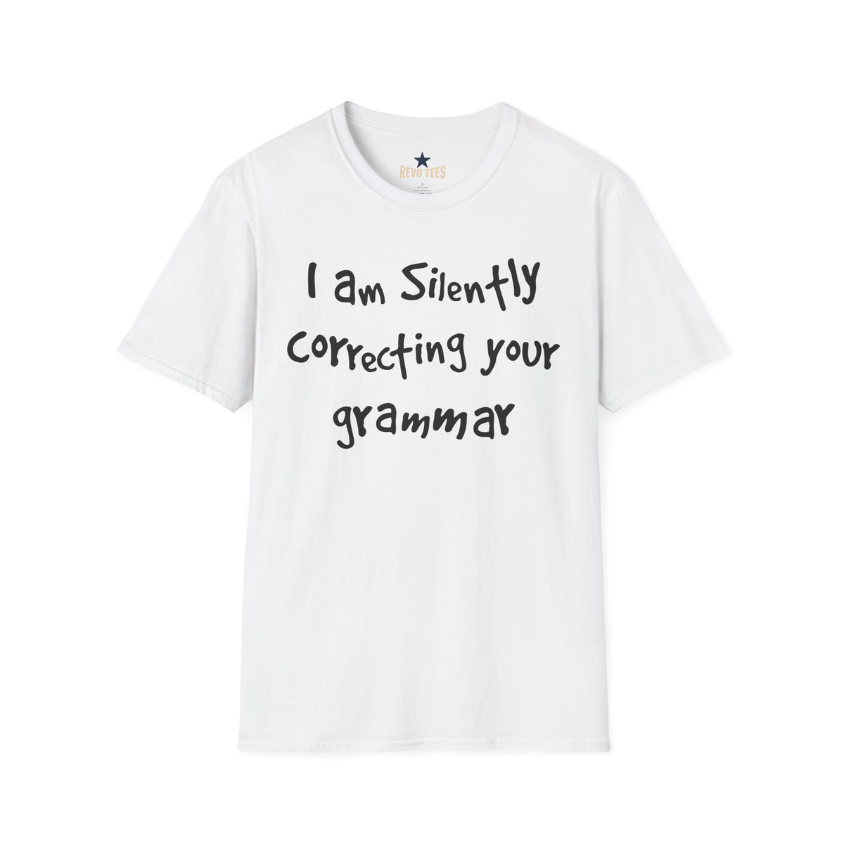 Revotees Im Silently Correcting Your Grammar Unisex Softstyle T-Shirt - alternate view 2