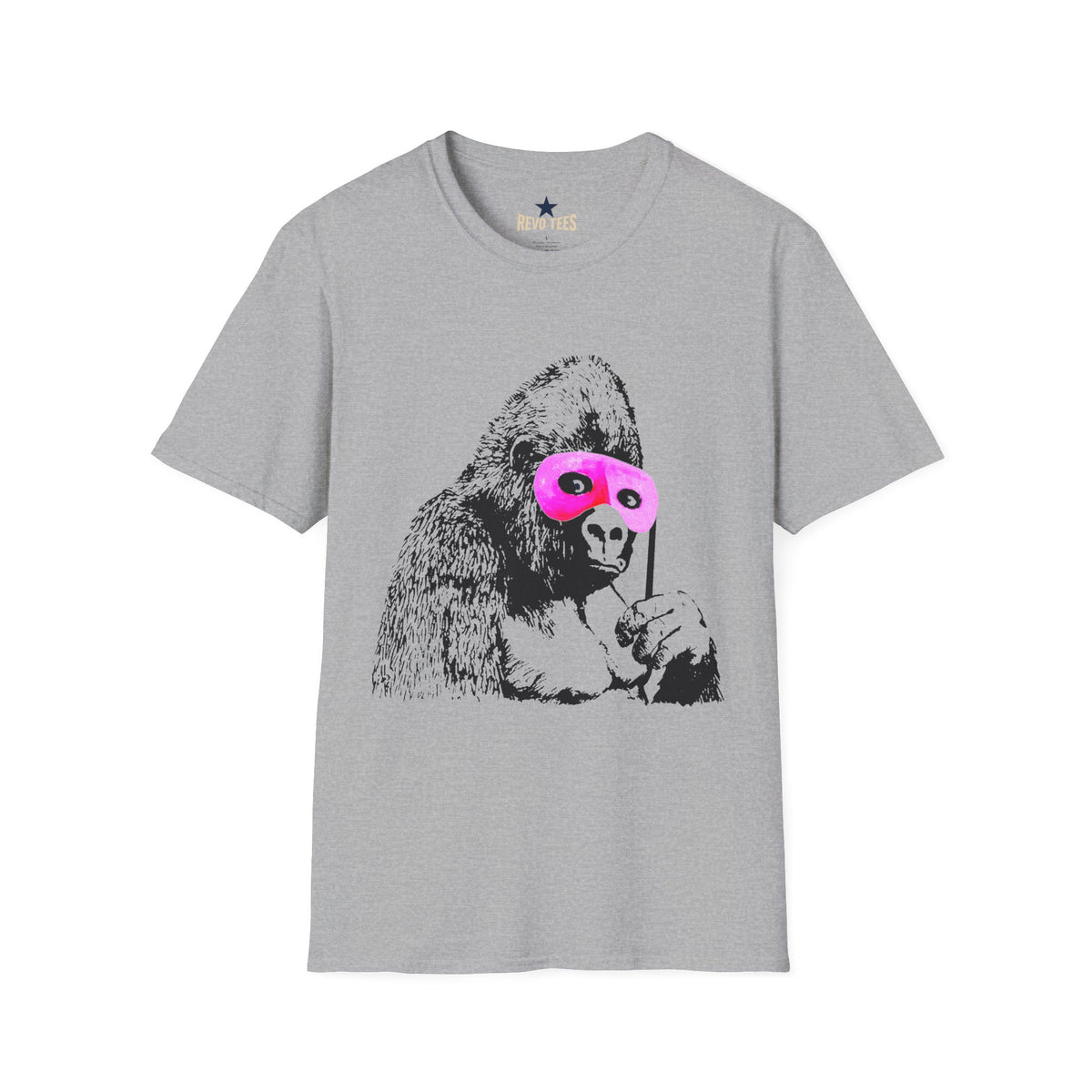 Revotees Banksy Gorilla with Pink Sleep Mask T-Shirt