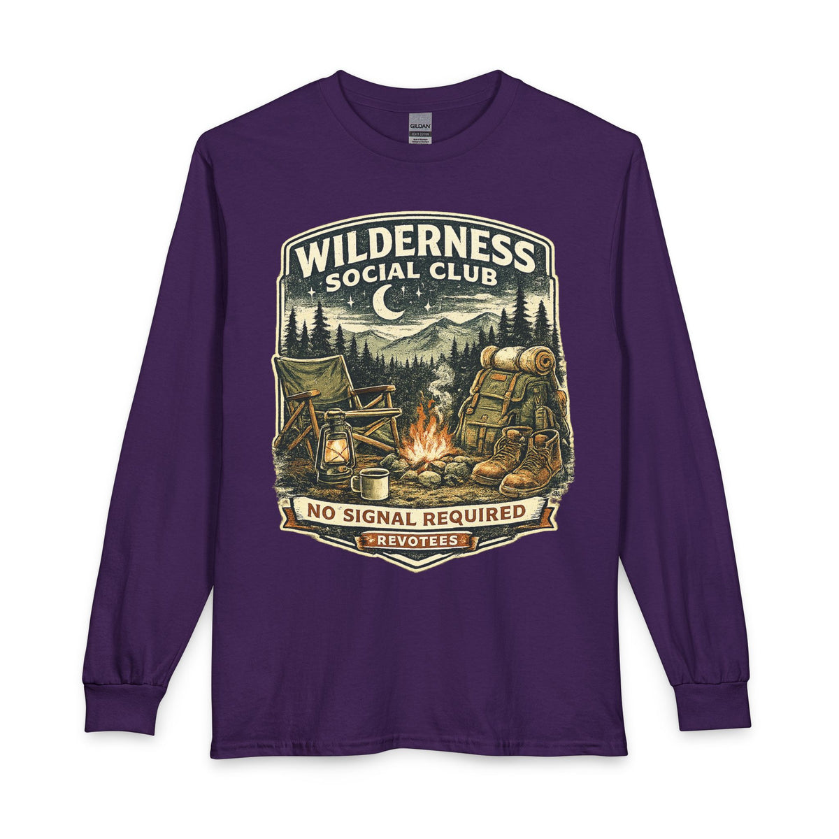 Revotees Wilderness Social Club Long-Sleeve Shirt No Signal Required Camping T-Shirt - alternate view 10