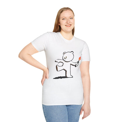 Banksy Teddy Graphic T-Shirt — Cute Mischief Cartoon Tee