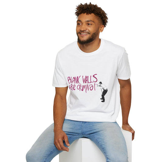 T-Shirt — “Blank Walls Are Criminal” Street Art Graphic Tee