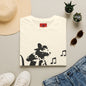 Music Cat T-Shirt — Black Silhouette Singing Rat Graphic Tee