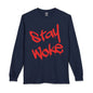 Stay Woke Long Sleeve Tee – Red Blood Graffiti Script Shirt