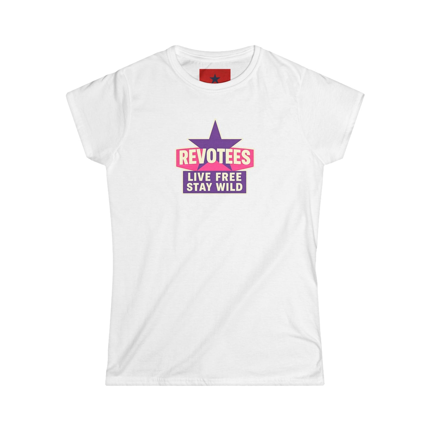 Revotees "Live Free Stay Wild" Women's Tee — Retro Star Graphic T-Shirt