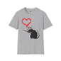 Revotees Banksy Inspired Rat Stencil Dripping Heart Street Art T-Shirt - alternate view 3