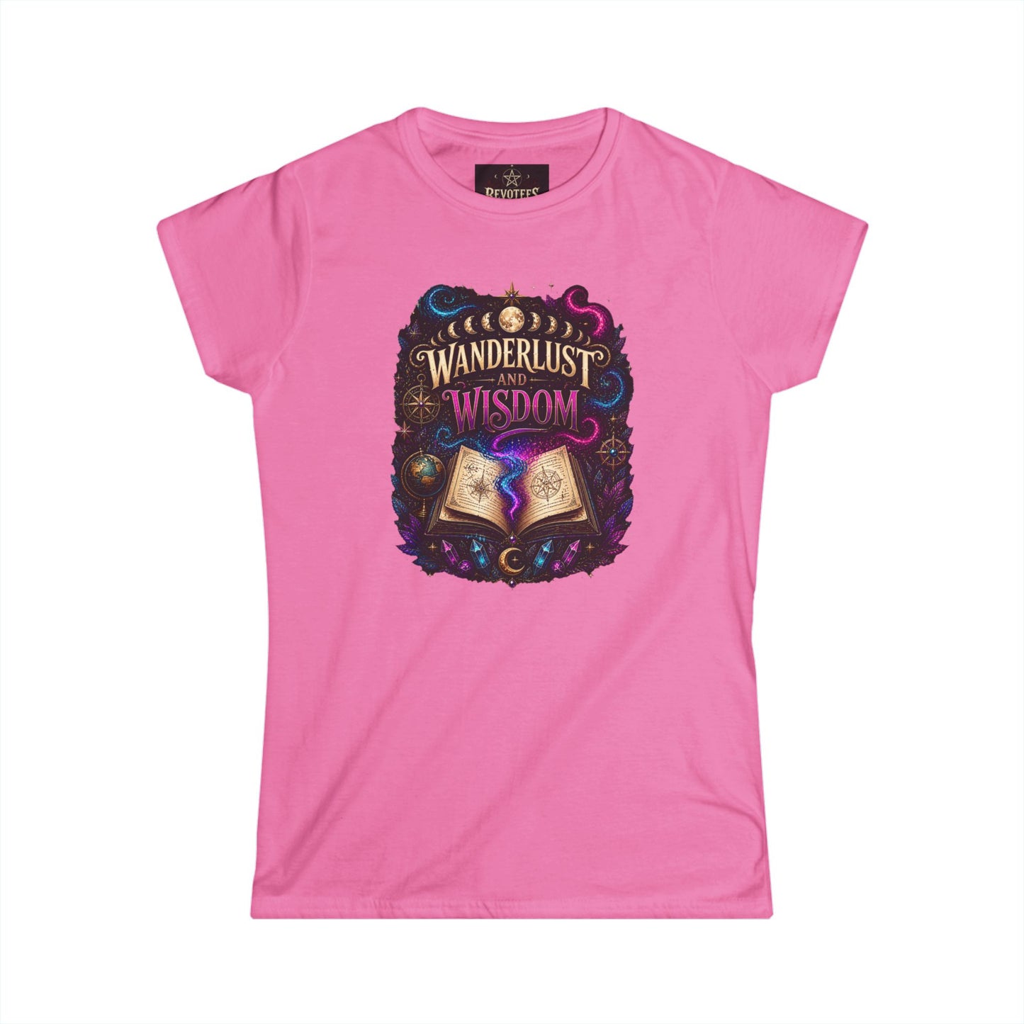 Wanderlust & Wisdom Graphic Tee — Magical Open Book Travel Shirt