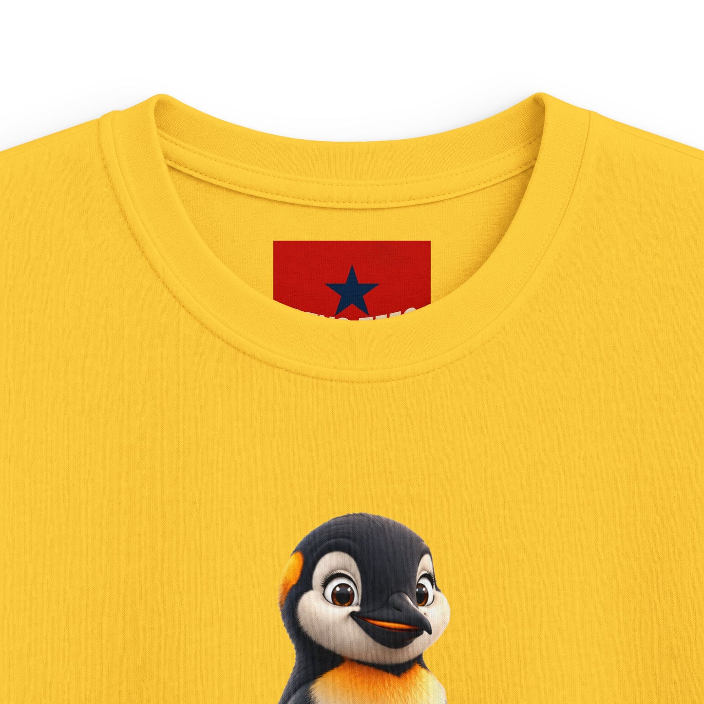 Kids Tee — Cute Pebble Penguin “REVOTEES” Colorful Logo