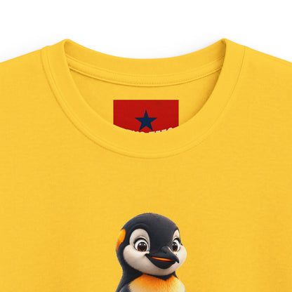 Kids Tee — Cute Pebble Penguin “REVOTEES” Colorful Logo
