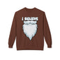 "I Believe" Santa Beard Holiday Crewneck Sweatshirt