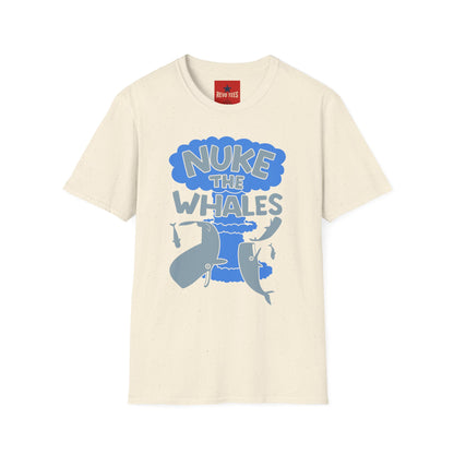 T-Shirt — 'Nuke the Whales' Satirical Graphic Tee (Funny Retro Ocean Design)