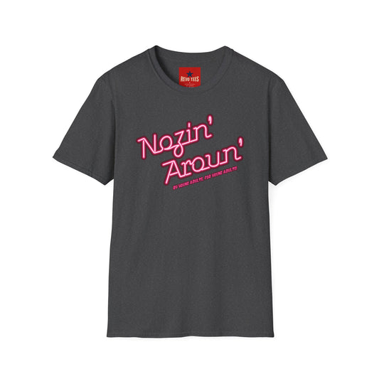 Revotees Nozin Aroun Retro Pink Script Casual T-Shirt