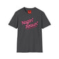Revotees Nozin Aroun Retro Pink Script Casual T-Shirt