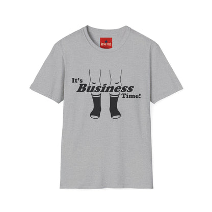 It's Business Time T-Shirt — Funny Retro Socks Graphic Tee for Work-From-Home & Casual Wear