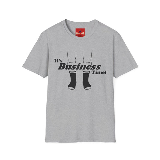 It's Business Time T-Shirt — Funny Retro Socks Graphic Tee for Work-From-Home & Casual Wear