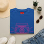 Retro Boombox Tee — Pink Line Art Vintage Radio Graphic T-Shirt
