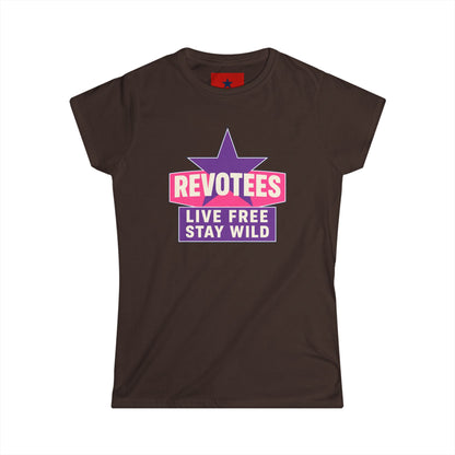 Revotees Live Free Stay Wild Womens Retro Star Graphic T-Shirt - alternate view 5