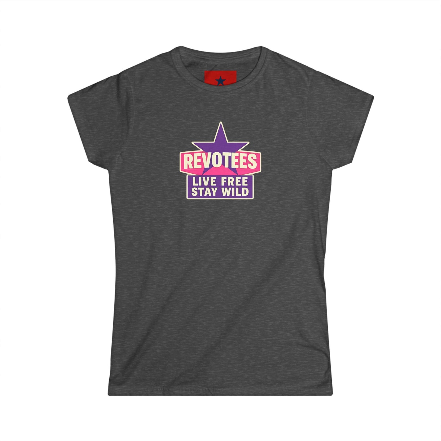 Revotees "Live Free Stay Wild" Women's Tee — Retro Star Graphic T-Shirt