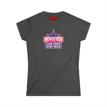 Revotees "Live Free Stay Wild" Women's Tee — Retro Star Graphic T-Shirt