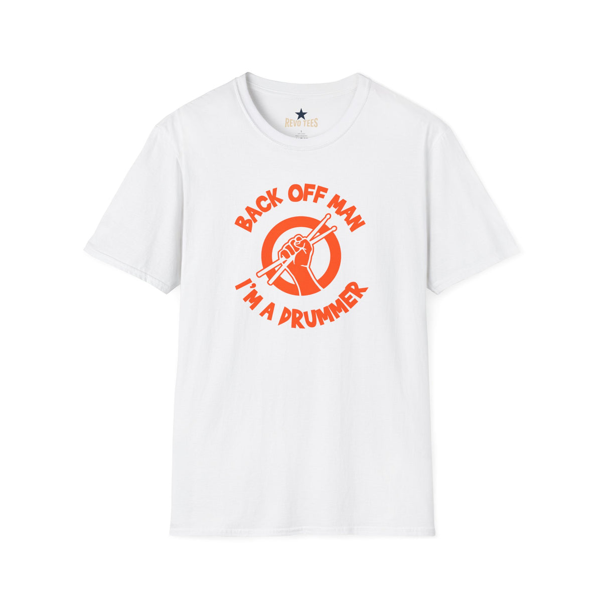Revotees Back Off Im a Drummer Softstyle T-Shirt - alternate view 2
