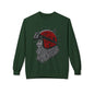 Santa the Bearded Rider  – Red Helmet Moto Crewneck Sweatshirt