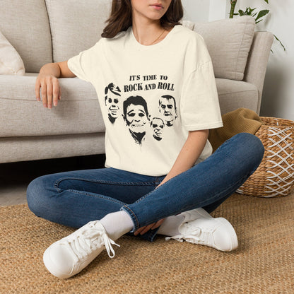 Rock and Roll Faces T-Shirt — "It's Time to Rock and Roll" Retro Band Tee