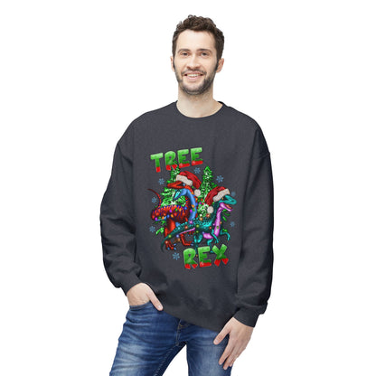 Tree Rex Christmas — Festive Dinosaur Holiday CrewneckSweatshirt