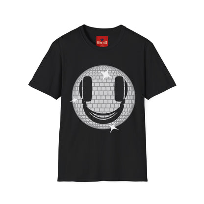 Smiling Disco Ball T-Shirt — Retro Dance Party Graphic Tee