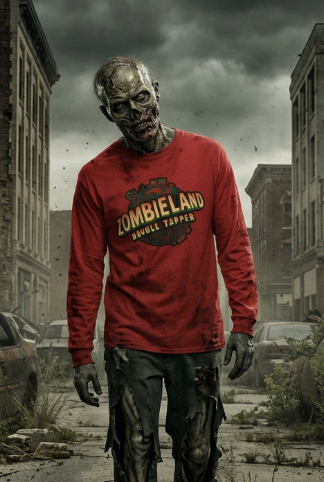 Zombieland Double Tapper Long Sleeve Tee — Retro Zombie Movie Graphic Shirt