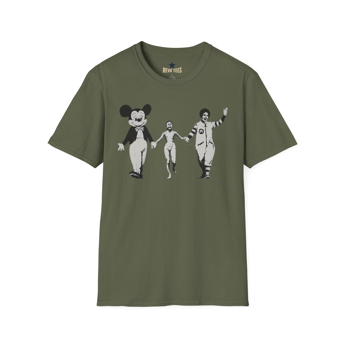 Revotees Banksy Graphic Retro Satirical Parade Design T-Shirt - alternate view 6