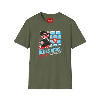 Retro Pixel Blues Bros. T-Shirt — 8‑Bit Gamer Graphic Tee