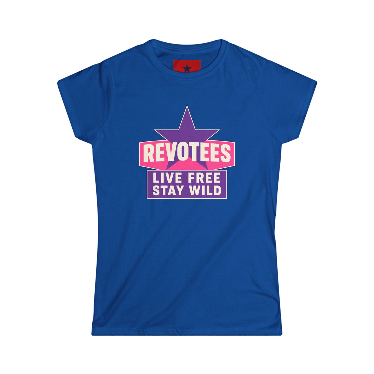 Revotees Live Free Stay Wild Womens Retro Star Graphic T-Shirt - alternate view 11