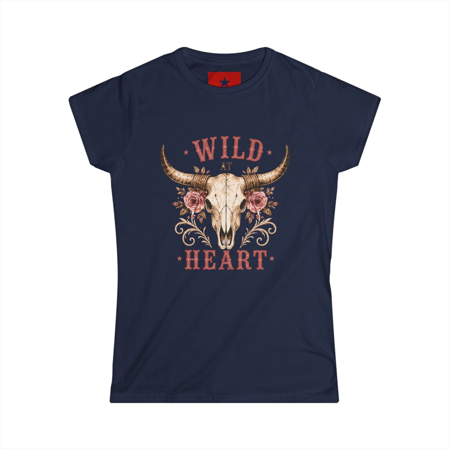 Wild at Heart Tee — Floral Longhorn Skull Women's T-Shirt