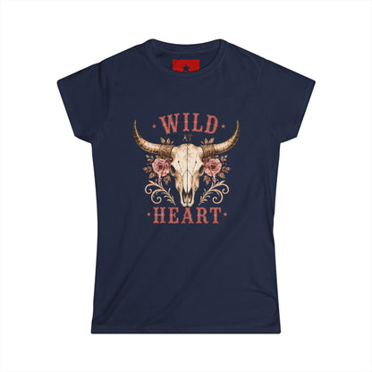 Wild at Heart Tee — Floral Longhorn Skull Women's T-Shirt