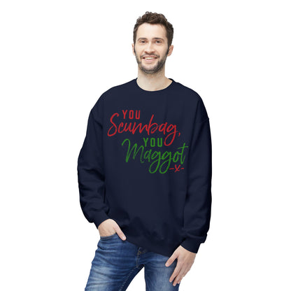 "You Scumbag, You Maggot" Festive Fairy Tale of New York Script Crewneck Sweatshirt