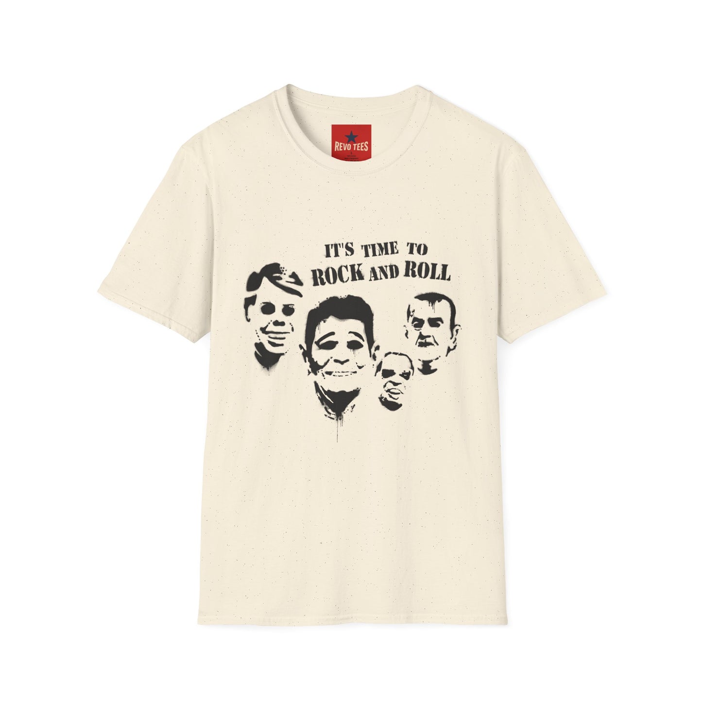 Rock and Roll Faces T-Shirt — "It's Time to Rock and Roll" Retro Band Tee