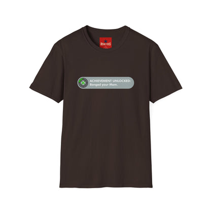 T-Shirt — "Achievement Unlocked: Banged Your Mom" Gamer Humor Tee
