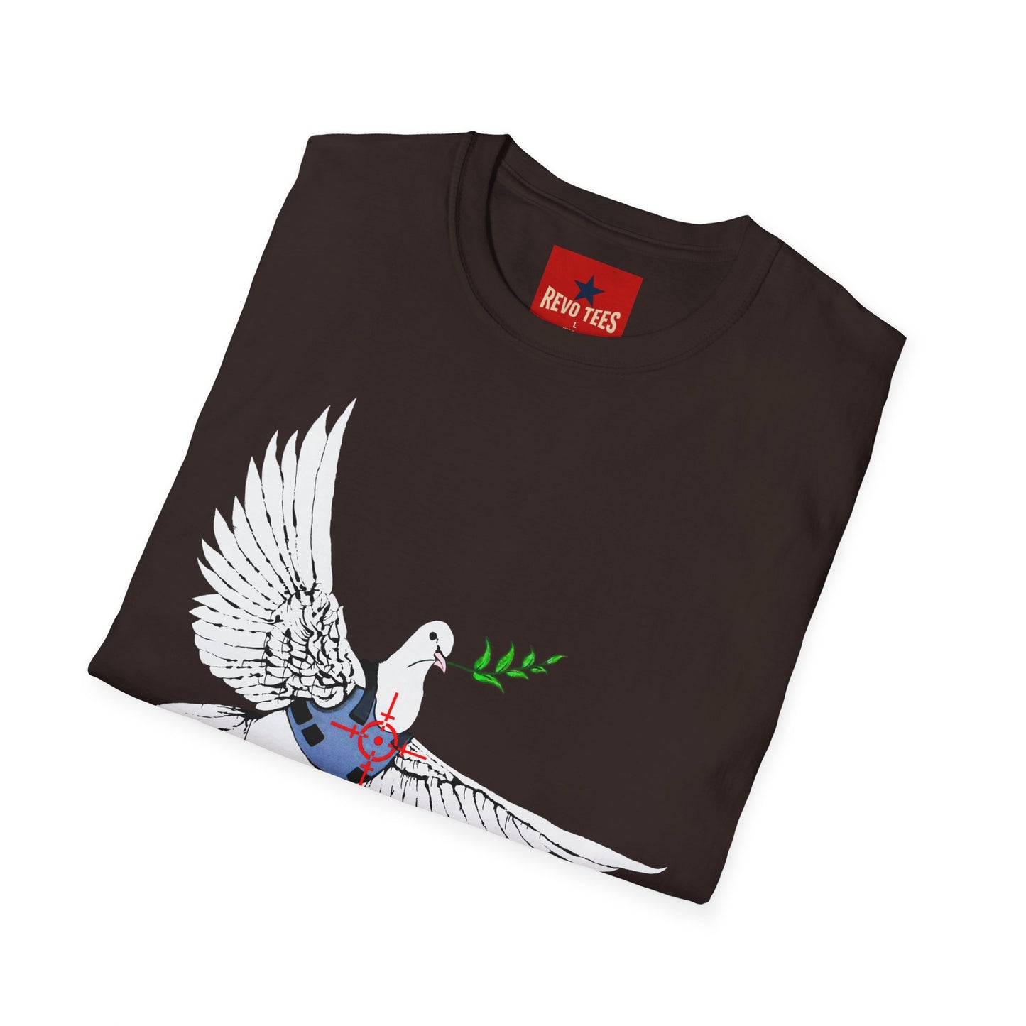 Banksy's Dove of Peace T‑Shirt — Flying Dove with Olive Branch & Earth Heart Graphic