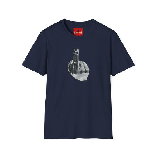 Graphic T-Shirt — Grayscale Middle Finger Design