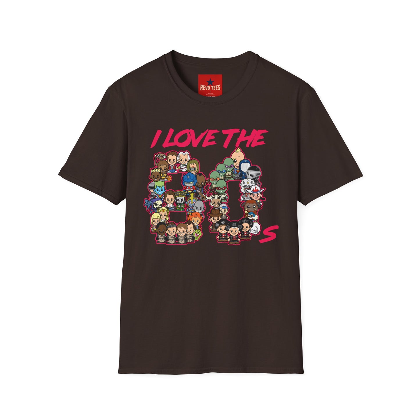 T-Shirt — "I Love the 80s" Retro Pop Culture Character Tee