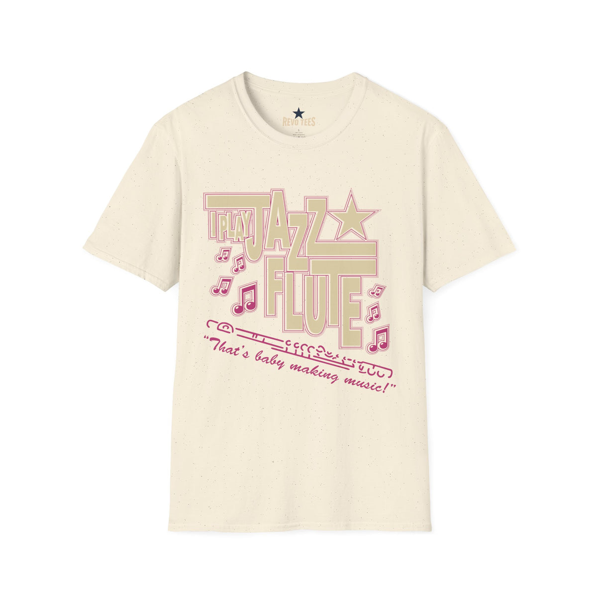 Revotees Jazz Flute Graphic Retro Musical Notes Shirt for Players Fans T-Shirt - alternate view 6