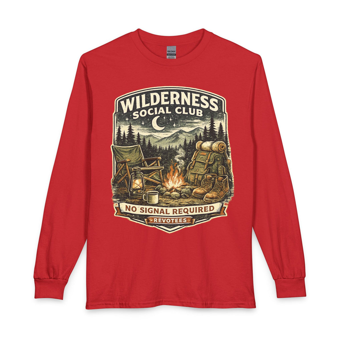 Revotees Wilderness Social Club Long-Sleeve Shirt No Signal Required Camping T-Shirt - alternate view 11