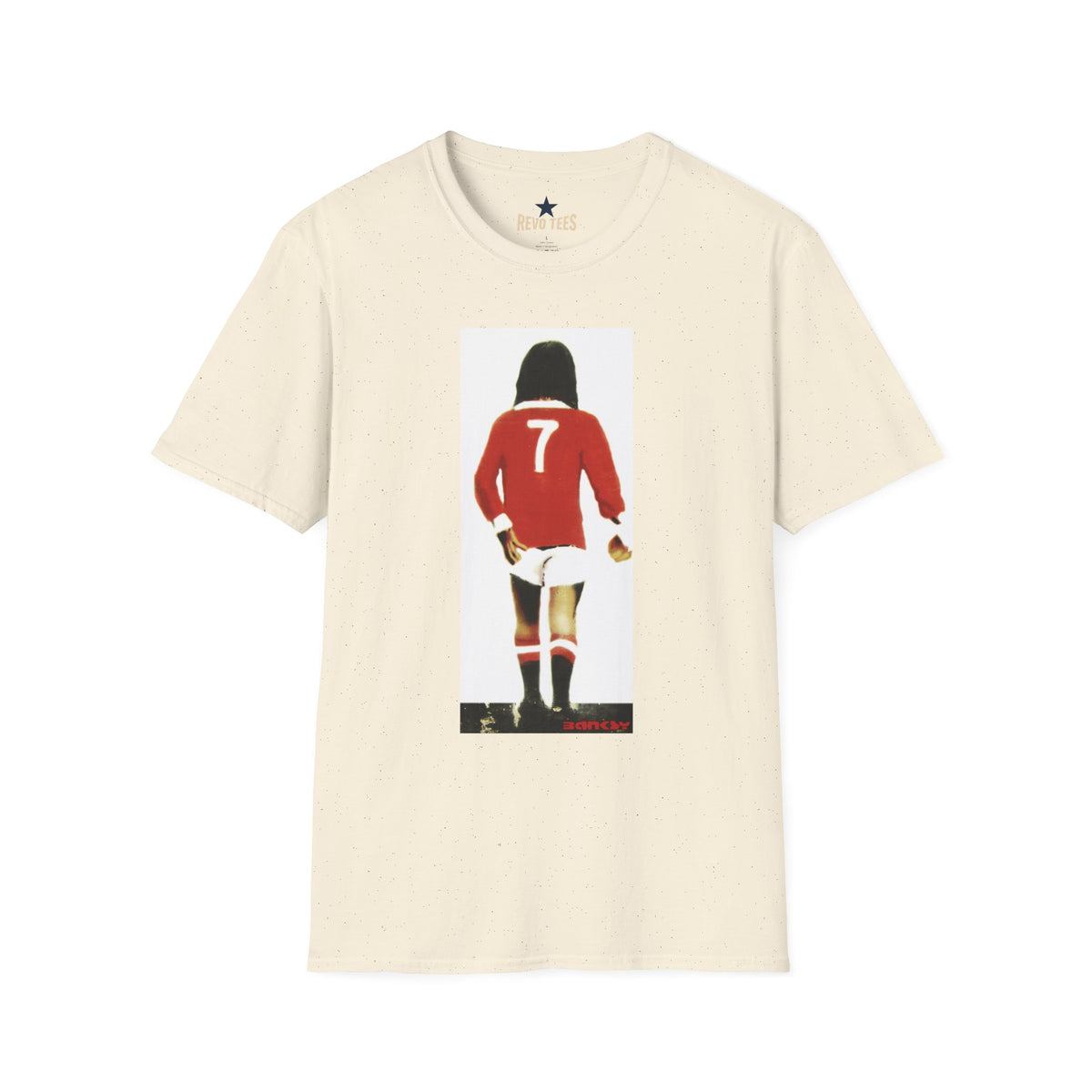 Revotees Banksy George Best Soccer Player No 7 Graphic Retro Football Jersey Illustration T-Shirt - alternate view 5