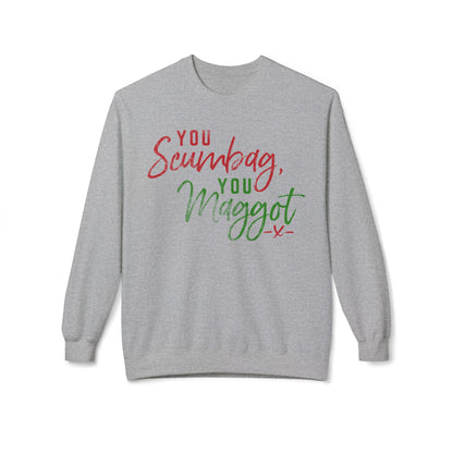 "You Scumbag, You Maggot" Festive Fairy Tale of New York Script Crewneck Sweatshirt
