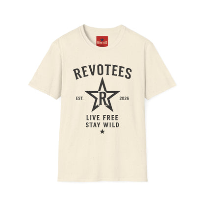 Revotees Graphic T-Shirt — "Revotees" Star Logo Tee (Est. 2026)