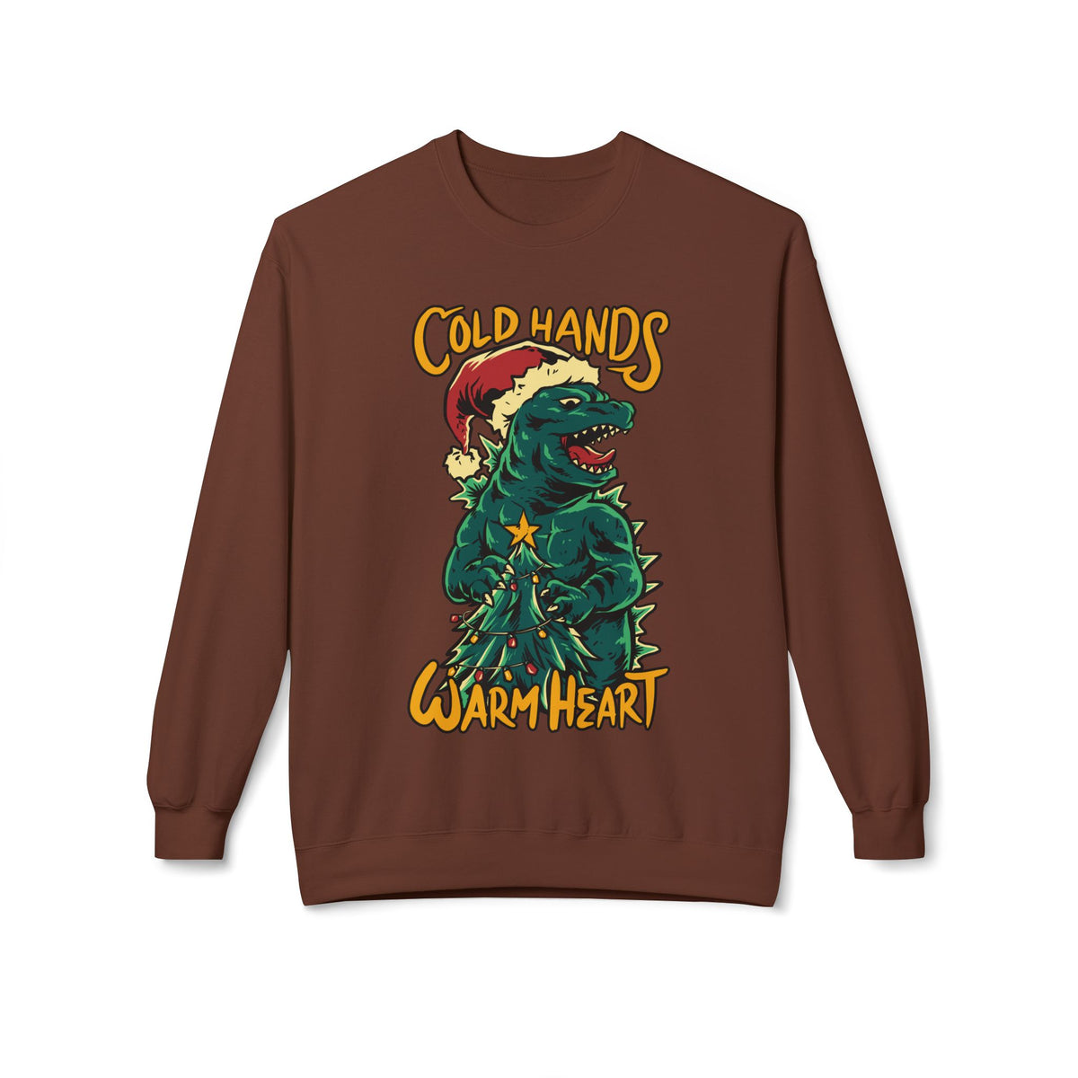 Christmas Godzilla - "Cold Hands Warm Heart" Holiday Crewneck Sweatshirt