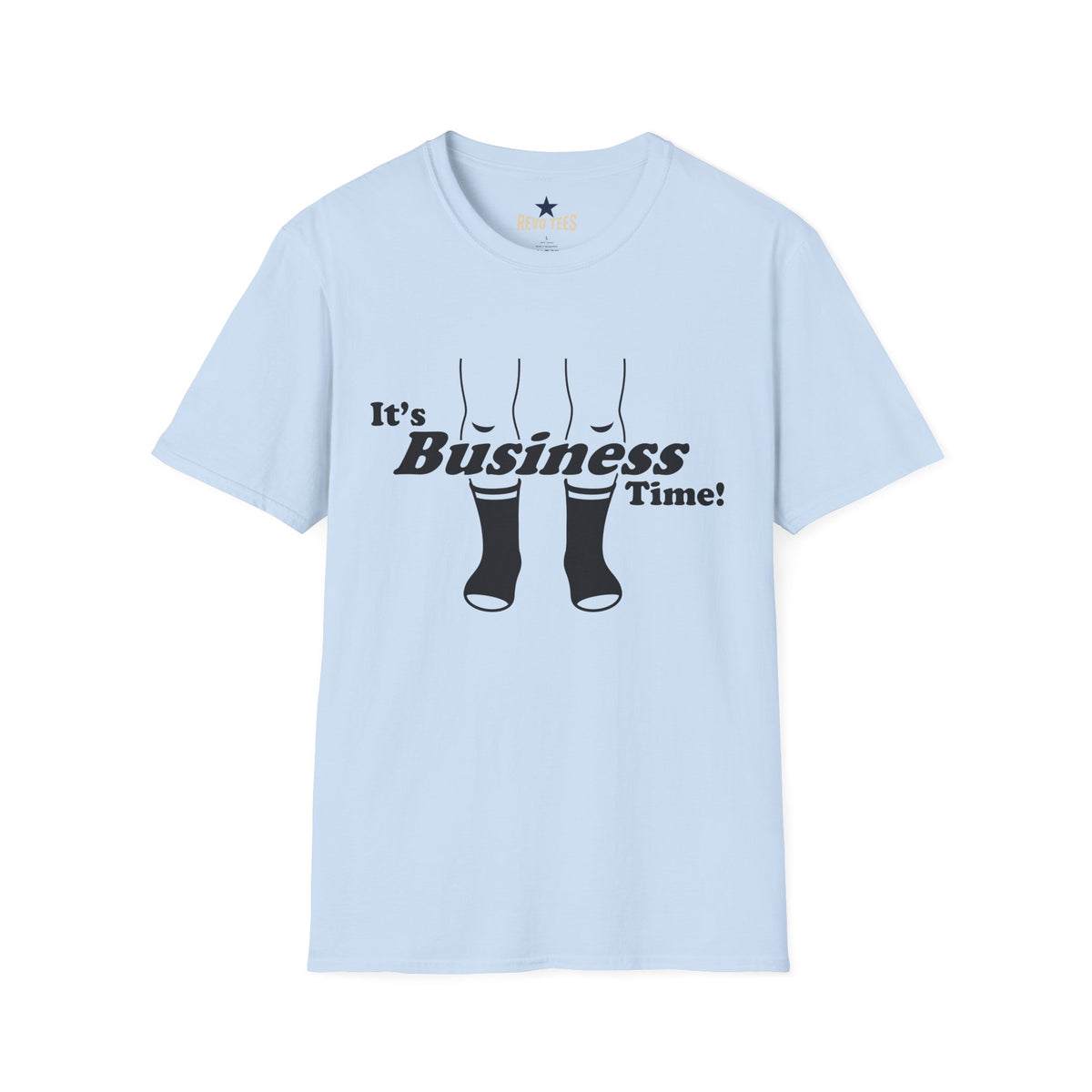 Revotees Its Business Time Funny Retro Socks Graphic for Work From Home Casual Wear T-Shirt - alternate view 6